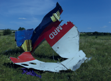 Part of the wreckage of MH17