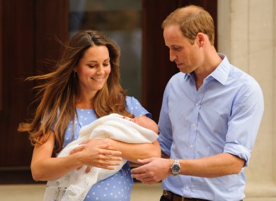Kate and Wills pictured with their first child last year.