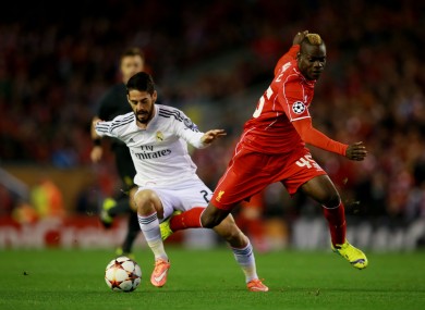 Balotelli didn't make much of an impression against Real Madrid