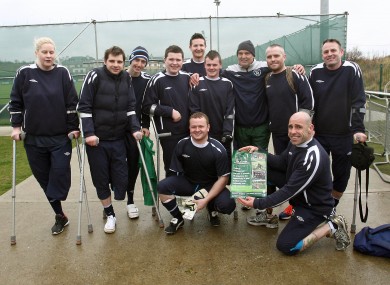 Marco Tardelli with members of the Ireland amputee football team in 2012.