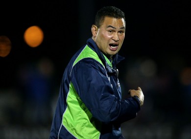 Connacht's head coach Pat Lam shouts instructions during tonight's game.