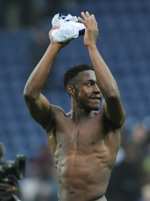 Danny Welbeck of Arsenal applauds the crowd after the game.
