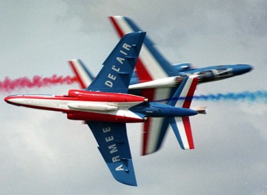 File photo of a French air corps Alpha Jet in a display.