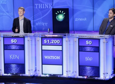 Watson, as it appeared on the US quiz show Jeoprady! back in 2011.