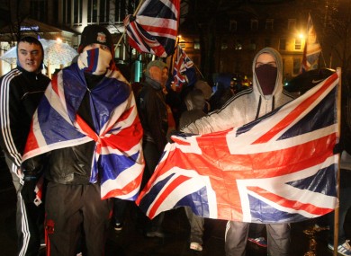 Loyalists confront police in the 2012 unrest.
