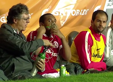 Anderson receives medical attention.