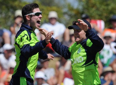Ireland's George Dockrell, left, celebrates with William Porterfield.