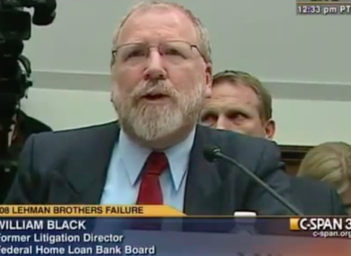 William Black before a US congressional hearing in April 2010