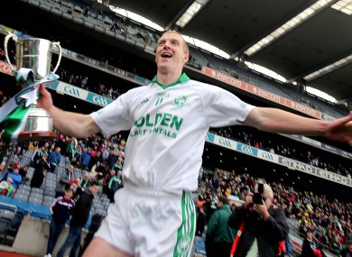 Ballyhale's Henry Shefflin celebrates with the cup.