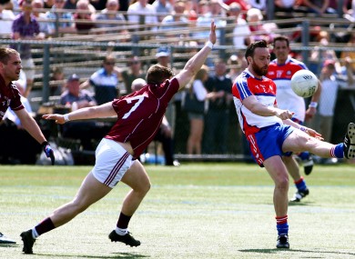 New York's Ronan McGinley and Sean Denvir of Galway.