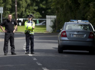 Gardaí at the scene of the shooting.