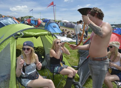 Festival-goes get in the swing of things as Glastonbury kicks-off in Somerset.