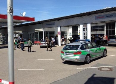 The petrol station where the suspect was apprehended