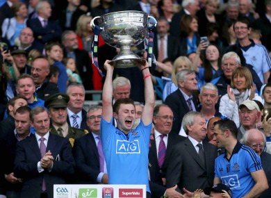 Dublin's Jack McCaffrey with the Sam Maguire trophy.