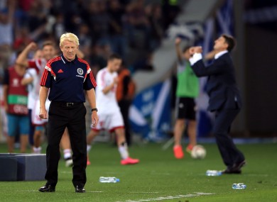 Scotland manager Gordon Strachan reacts at the final whistle during the UEFA European Championship Qualifying match at the Boris Paichadze Dinamo Arena, Tbilisi.