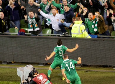 Shane Long celebrates his famous goal.