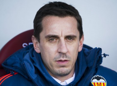 Valencia's Gary Neville.saw his side draw with Eibar in his first La Liga match at the weekend.