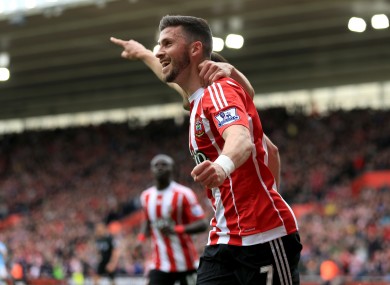 Southampton's Shane Long celebrates scoring his side's first goal of the game.