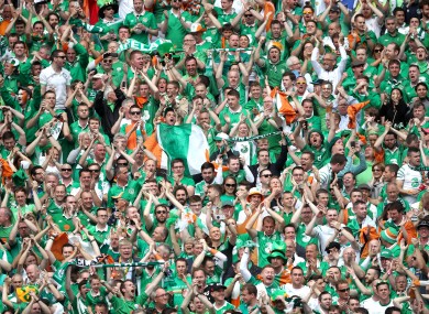 Republic of Ireland supporters in the stands during Euro 2016.