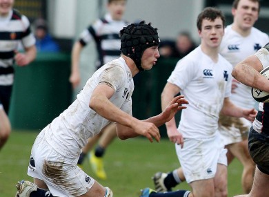 Boomer in action for Methody against Wallace in the 2014 Ulster Schools Cup semi-final.