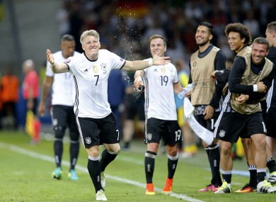 The Man United midfielder celebrates his goal.