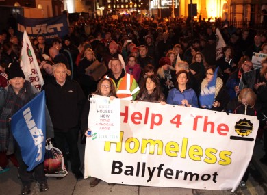Homelessness has continued to increase since this protest in December.