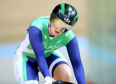 Shannon McCurley in action today.