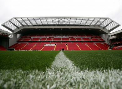 The main stand at Anfield.