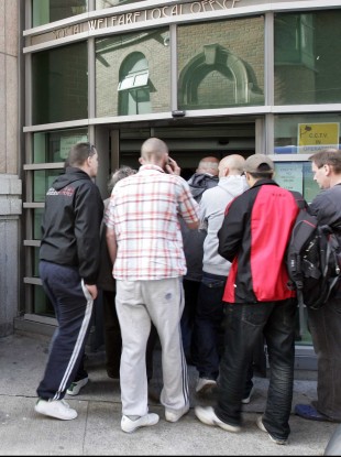 Social welfare queues in Dublin.