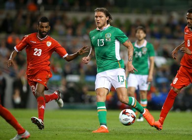 Hendrick playing against Oman at the Aviva Stadium on Wednesday night.