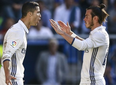 Real Madrid stars Cristiano Ronaldo and Gareth Bale