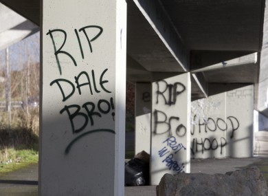A tribute to Dale Creighton at the Tallaght dual carriageway.