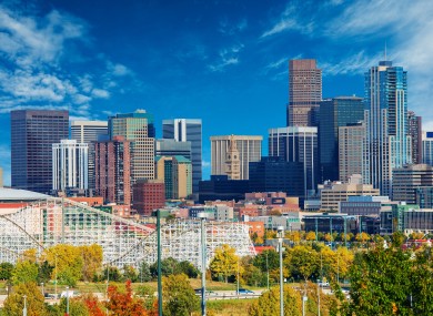 A view of the Denver skyline.