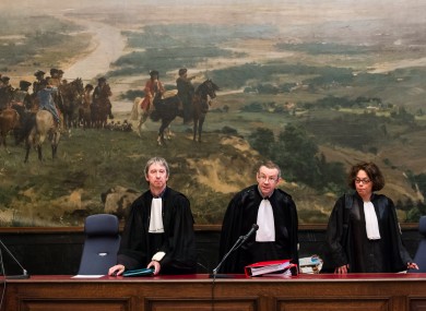 Judges arrive for a trial of a suspected extremist cell at the Justice Palace in Brussels last year.