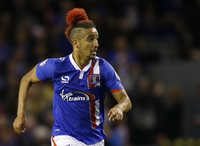 Hery in action for Carlisle against Liverpool at Anfield in the League Cup in 2015.