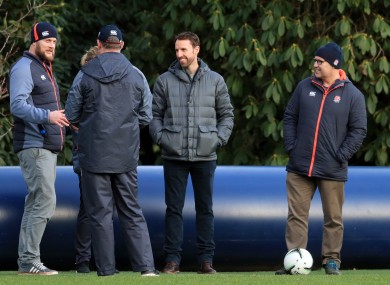 England football manager Gareth Southgate watches the training session at Pennyhill Park, Bagshot.