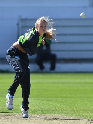 Gaby Lewis: teenager took two wickets for 62 runs (file photo).