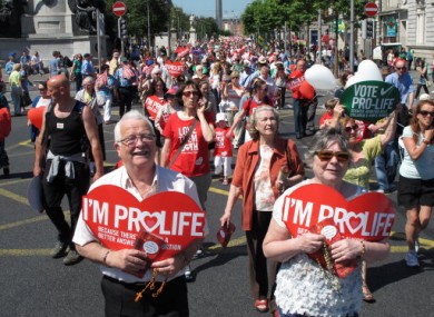 A Dublin march organised by the Pro-Life Campaign.