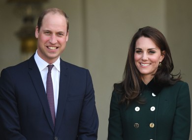 The Duke and Duchess of Cambridge depart after meeting French President Francois Hollande.