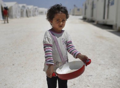 A Syrian child at a refugee camp.