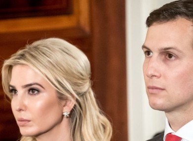 Ivanka Trump and Jared Kushner watch the press conference of German chancellor Angela Merkel and US President Donald Trump in Washington earlier this month