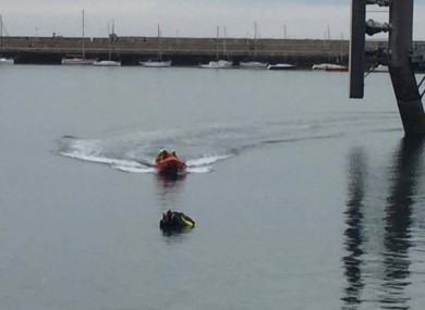 The jet skiers were stranded in Dún Laoghaire harbour.