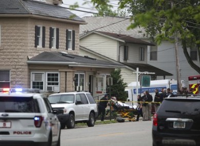 A person is removed from the Pine Kirk nursing home in Kirkersville, Ohio.