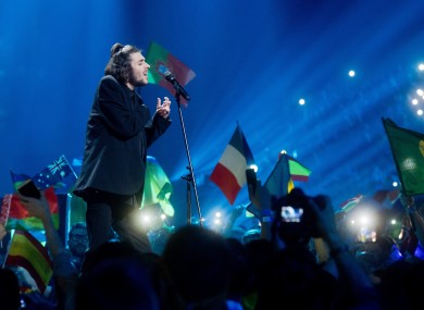 The winner of the 62nd ESC, Salvador Sobral from Portugal sings his winning song