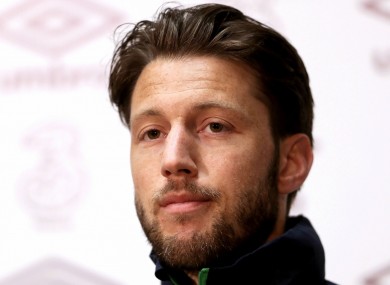 Harry Arter pictured at today's press conference.