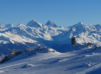 The Diablerets glacier and mountain range.