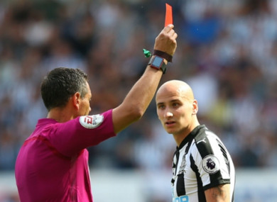 Shelvey saw red in the campaign opener at the weekend.