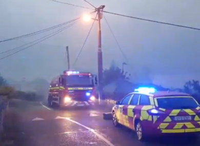 Firefighters at the scene this evening.