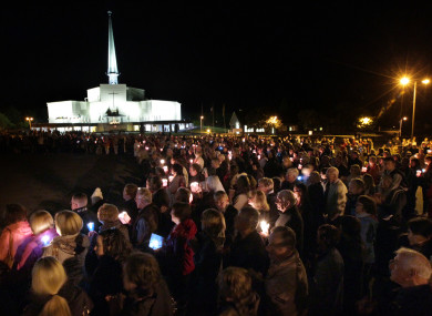 The candlelit rosary procession at Knock during the 2015 Novena Week.
