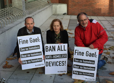 TDs Paul Murphy, Ruth Coppinger and Mick Barry at today's launch